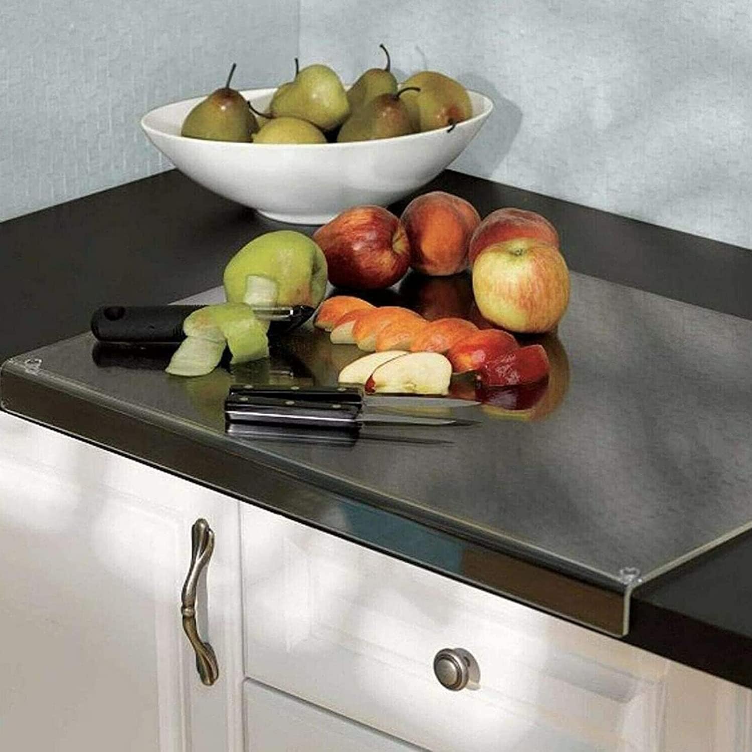 Clear Cutting Board for Kitchen with Lip with Non Slip 24 Wide x 18 Long AZM Displays44