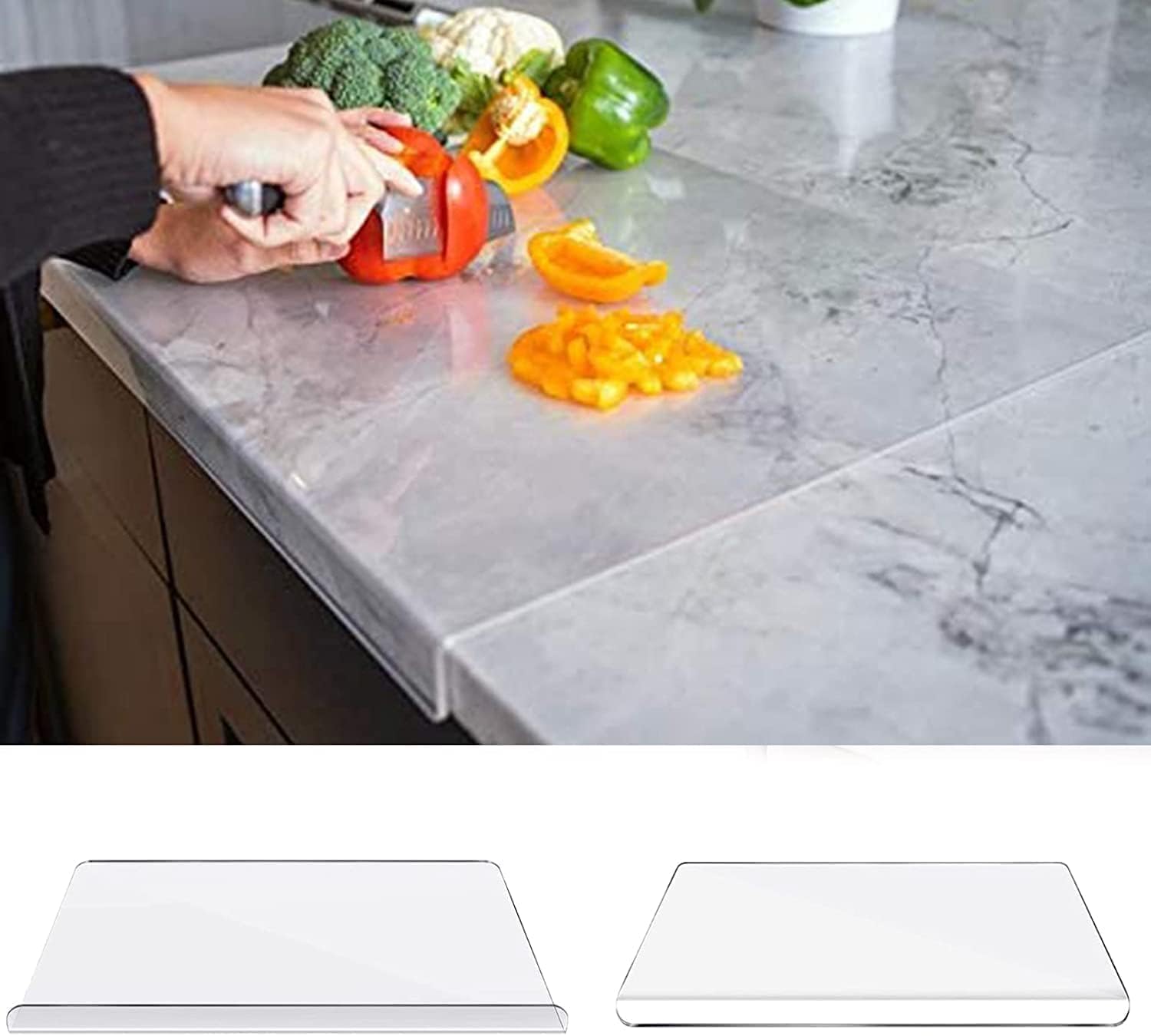 Clear Cutting Board for Kitchen with Lip with Non Slip 24 Wide x 18 Long AZM Displays7