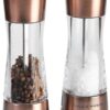 Cole & Mason Derwent Salt & Pepper Mill Gift Set - Salt & Pepper Shaker & Grinder with Adjustable Coarseness - Gourmet Precision Mill Set - Stainless Steel & Acrylic Grinders - Copper