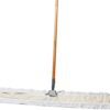 Commercial Dust Mop & Floor Sweeper, 48 in. Dust Mop for Hardwood Floors, Cotton Reusable Dust Mop Head, Wooden Broom Handle, Industrial Dry Mop for Floor Cleaning & Janitorial Supplies