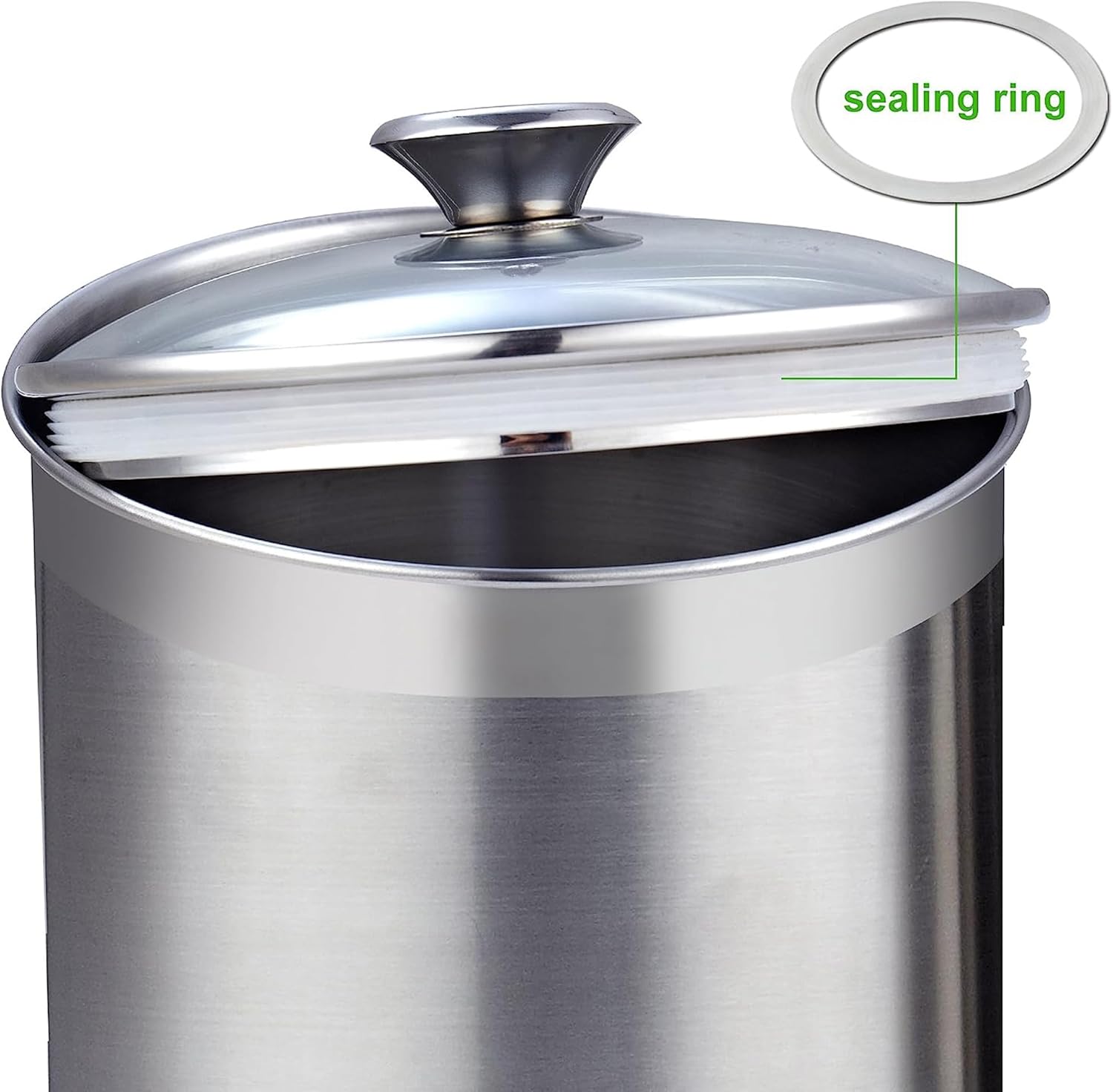 Cooks Standard Stainless Steel Food Jar Storage Canister Set Medium 4-Piece, 0.95qt 1.6qt 2.5qt 3.5qt Airtight Containers with Glass Lid for Tea Coffee Sugar Flour9