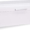 Culinary Couture Extra Large Glossy White Bread Box for Kitchen Countertop - Holds 2 Bread Loaves! - 16.5" x 9" x 6.5" - Stainless Steel Vintage Bread Boxes for Kitchen Counters