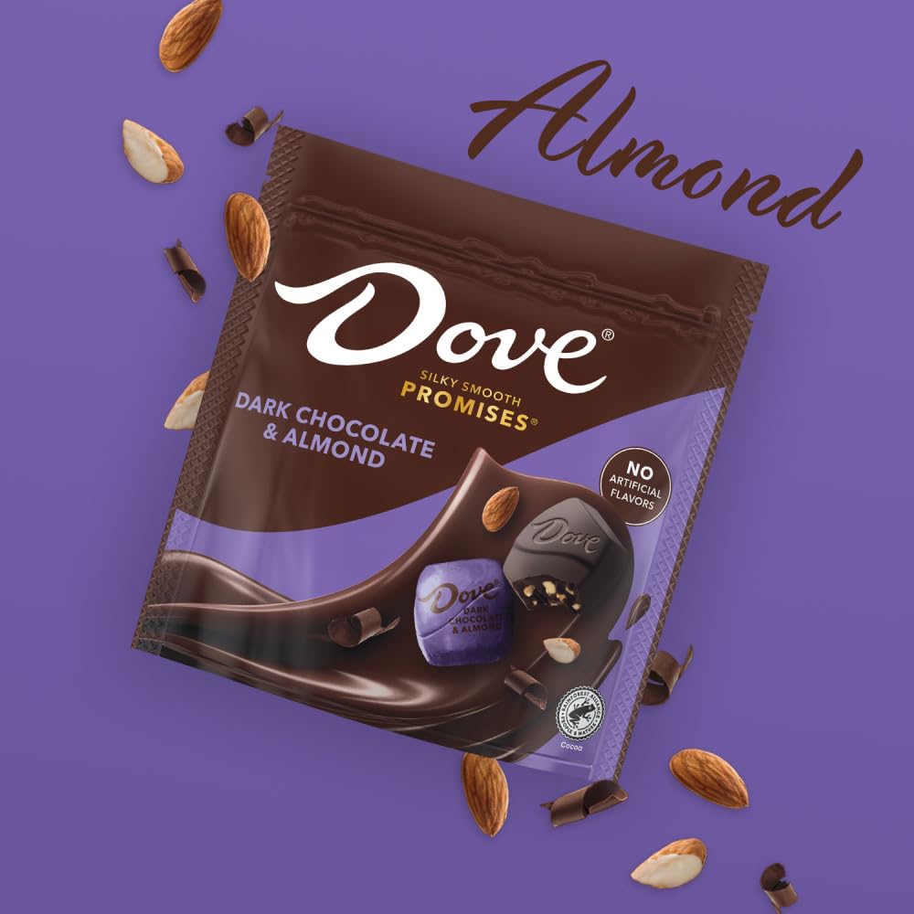 DOVE PROMISES Almond Dark Chocolate Candy 7.61-Ounce Bag (Pack of 8)1