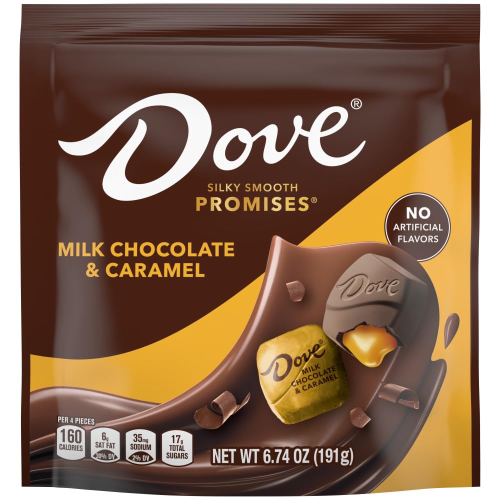 DOVE PROMISES Caramel Milk Chocolate Candy 7.61-Ounce Bag (Pack of 8) DOVE PROMISES Caramel Milk Chocolate Candy 7.61-Ounce Bag (Pack of 8)