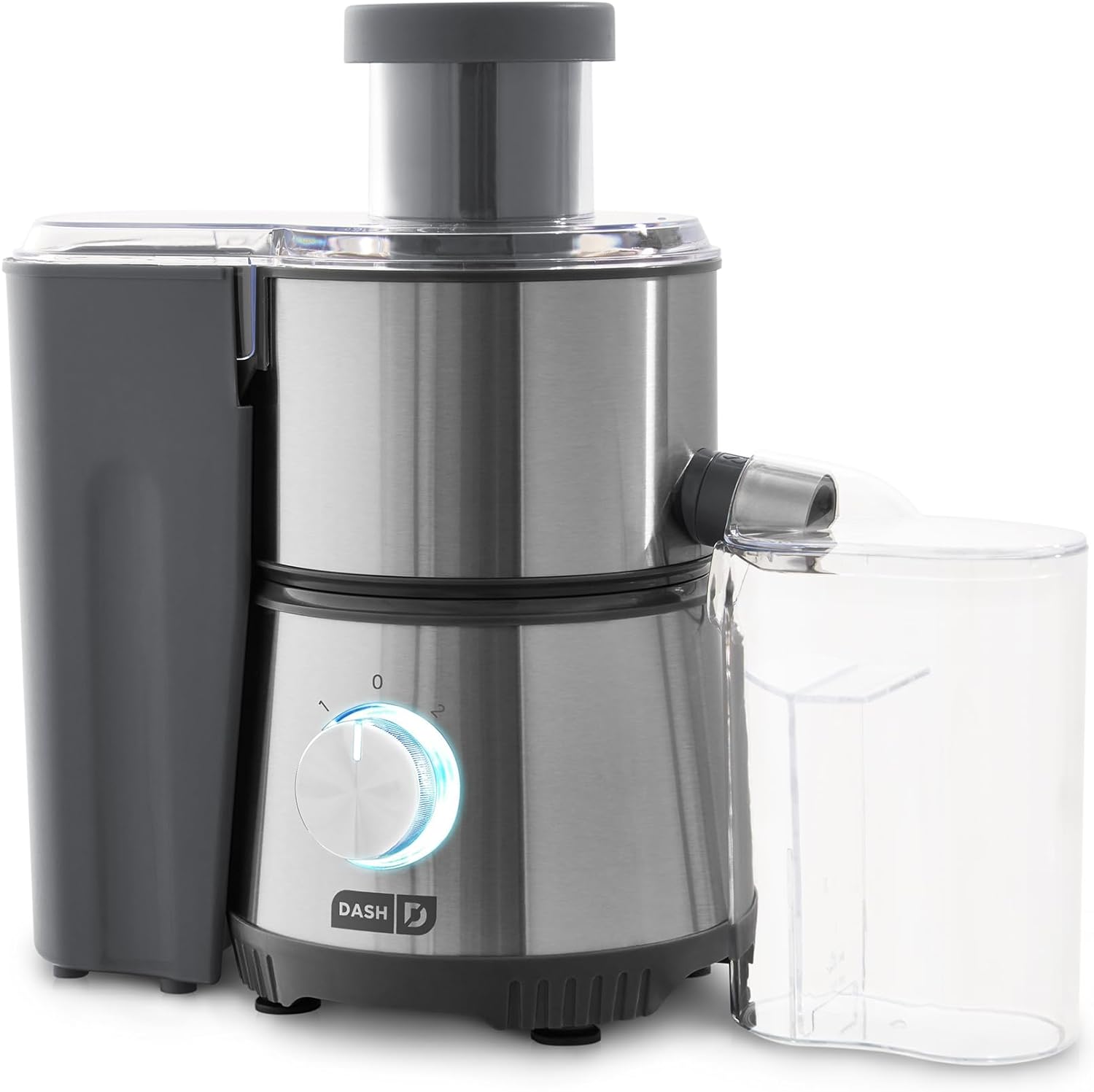 Dash Compact Centrifugal Juicer, Press Juicing Machine, 2-Speed, 2 Wide Feed Chute for Whole Fruit Vegetable, Anti-drip, Stainless Steel Sieve - Cool Grey Dash Compact Centrifugal Juicer, Press Juicing Machine, 2-Speed, 2" Wide Feed Chute for Whole Fruit Vegetable, Anti-drip, Stainless Steel Sieve - Cool Grey