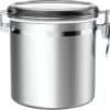 ENLOY 165oz Stainless Steel Airtight Canister for Kitchen, Large Flour Coffee Bean Tea Cereal Sugar Cookie Metal Food Storage Canisters with Clear Lid and Sturdy Locking Clamp