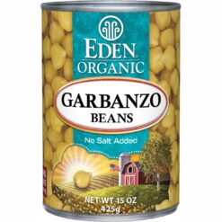 Eden Organic Garbanzo Beans, Chickpeas, 15 oz Can (12-Pack Case), No Salt Added, Non-GMO, Gluten Free, Vegan, Kosher, U.S. Grown, Heat and Serve, Macrobiotic