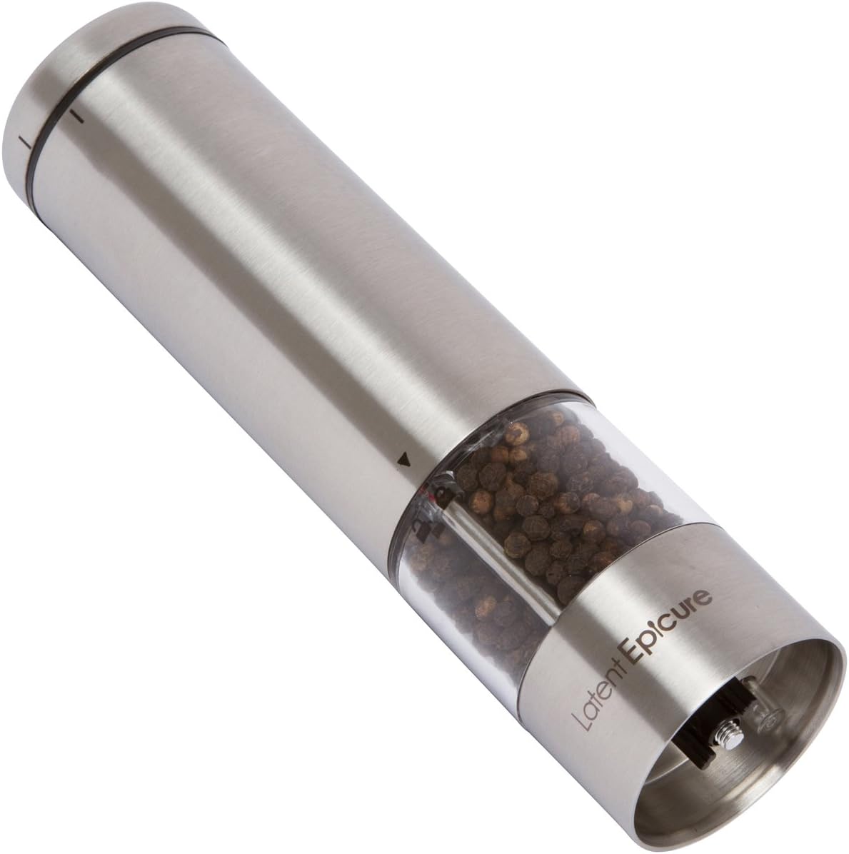 Electric Salt and Pepper Grinder Set (pack of 2) - Stainless Steel Battery Operated Salt & Pepper Mills with Light - Complimentary Mill Rest- One Handed Operation Adjustable Ceramic Grinders2