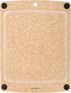 Epicurean All-In-One Cutting Board with Non-Slip Feet and Juice Groove, 14.5" × 11.25", Natural/Black