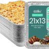 FUNSTITUTION Full Size Large Aluminum Foil Pans (20 Pack) - 21x13 Tin Foil Pans with High Heat Conductivity - Disposable Cookware For Baking, Grilling, Cooking, Storing, Prepping (21x13)