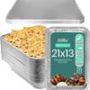 FUNSTITUTION Full Size Large Aluminum Foil Pans (20 Pack) - Full Size Large 21x13 Tin Foil Pans with High Heat Conductivity - Disposable Cookware For Baking, Grilling, Cooking, Storing, Prepping