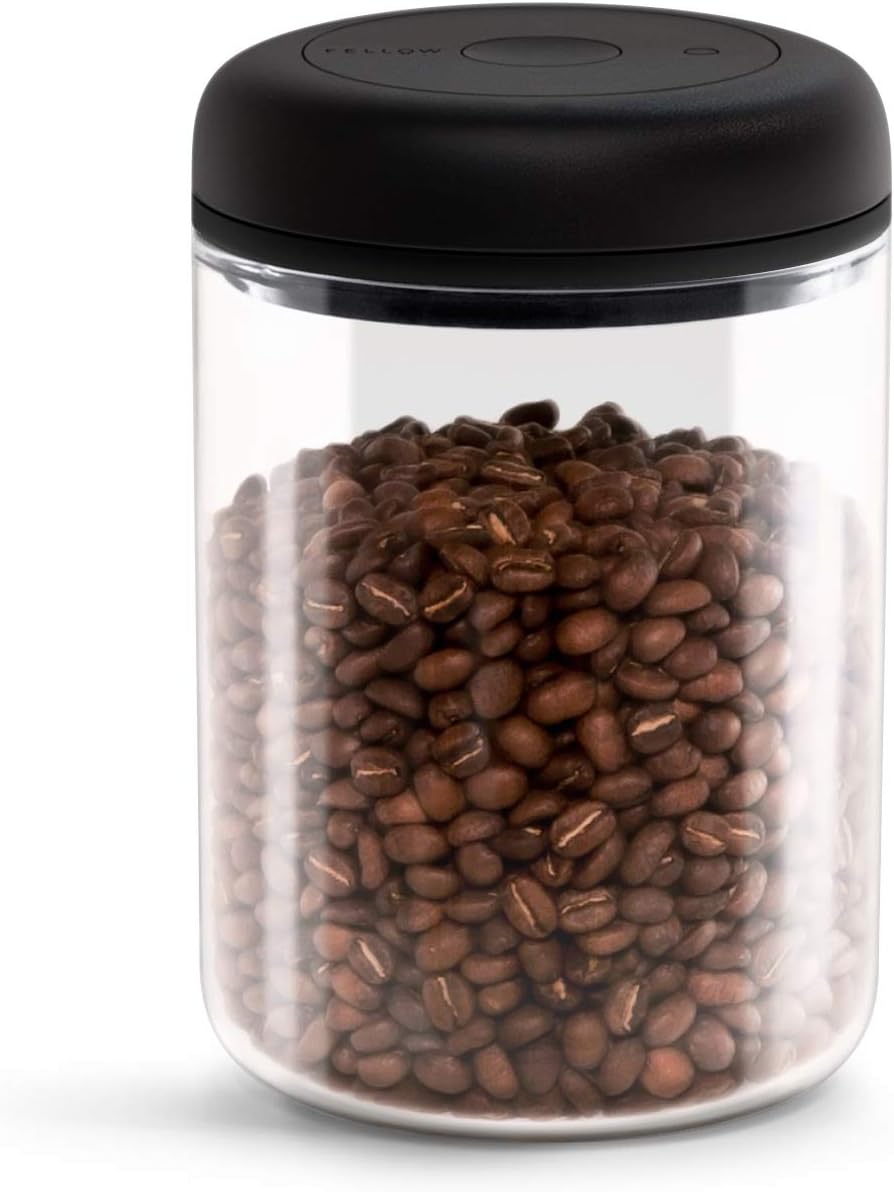 Fellow Atmos Vacuum Coffee Canister & Food Storage Container - 1.2 Liter Canister holds up to 16 oz of Coffee Beans - Airtight Food Storage Containers - Coffee Containers - 1.2 Liter - Clear Glass Fellow Atmos Vacuum Coffee Canister & Food Storage Container - 1.2 Liter Canister holds up to 16 oz of Coffee Beans - Airtight Food Storage Containers - Coffee Containers - 1.2 Liter - Clear Glass