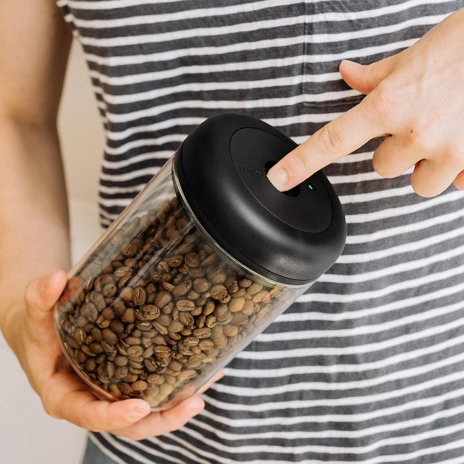 Fellow Atmos Vacuum Coffee Canister & Food Storage Container - 1.2 Liter Canister holds up to 16 oz of Coffee Beans - Airtight Food Storage Containers - Coffee Containers - 1.2 Liter - Clear Glass8