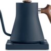 Fellow Stagg EKG Electric Gooseneck Kettle - Pour-Over Coffee and Tea Kettle - Stainless Steel Kettle Water Boiler - Quick Heating Electric Kettles for Boiling Water - Stone Blue with Walnut Handle…