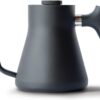 Fellow Stagg Stovetop Pour-Over Coffee and Tea Kettle - Gooseneck Teapot with Precision Pour Spout, Built-In Thermometer, Matte Black, 1 Liter