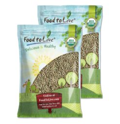 Food to Live Organic Whole Green Lentils, 25 Pounds – Non-GMO, Dried Raw Beans, Sproutable, Vegan, Kosher, Bulk. High in Folate, Dietary Fiber, Protein. No Soaking Required. Great for Veggie Burgers.