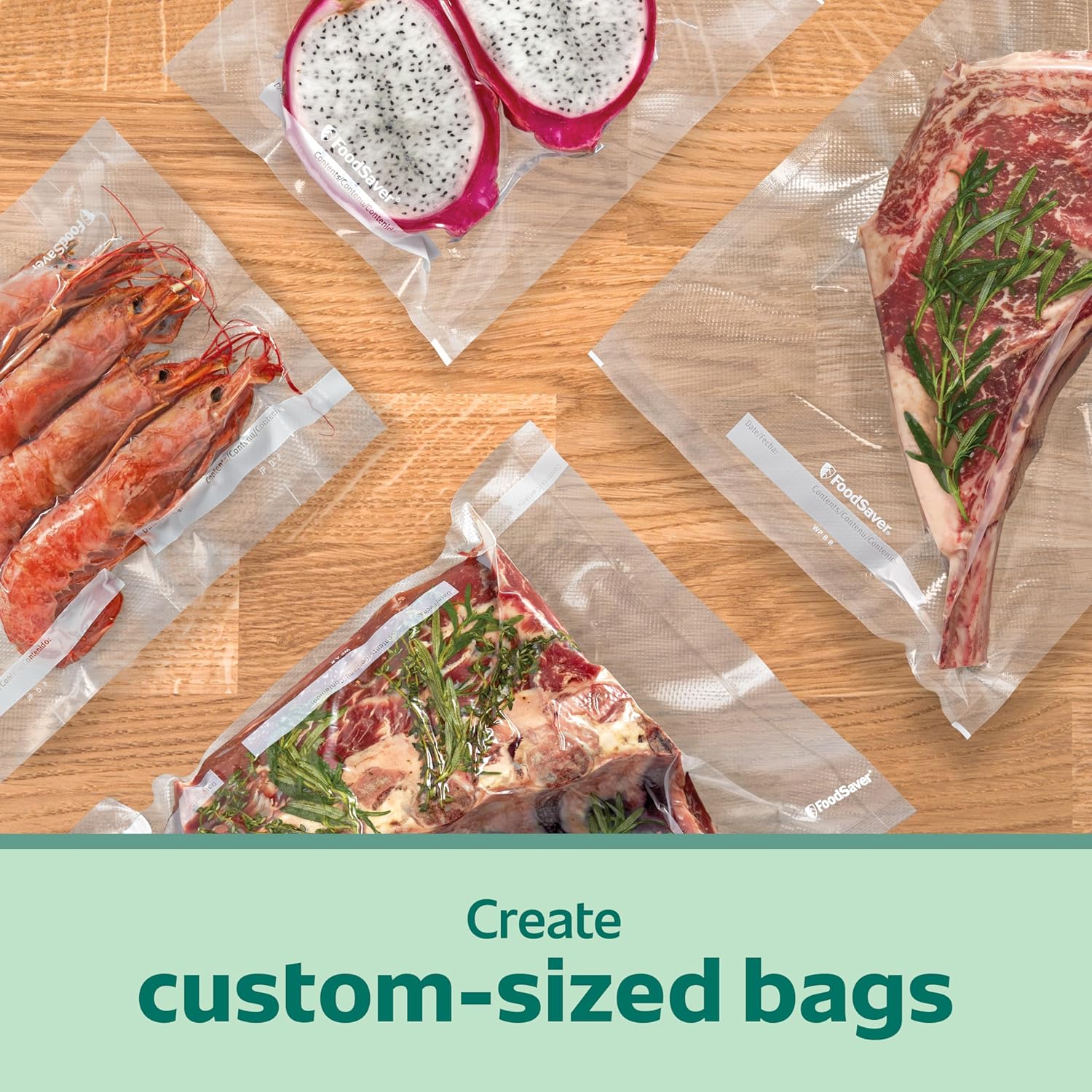 FoodSaver Heavy-Duty Vacuum Seal 8 x 20' Roll, 6-Pack, Ideal for Food Storage and Sous Vide Cooking6