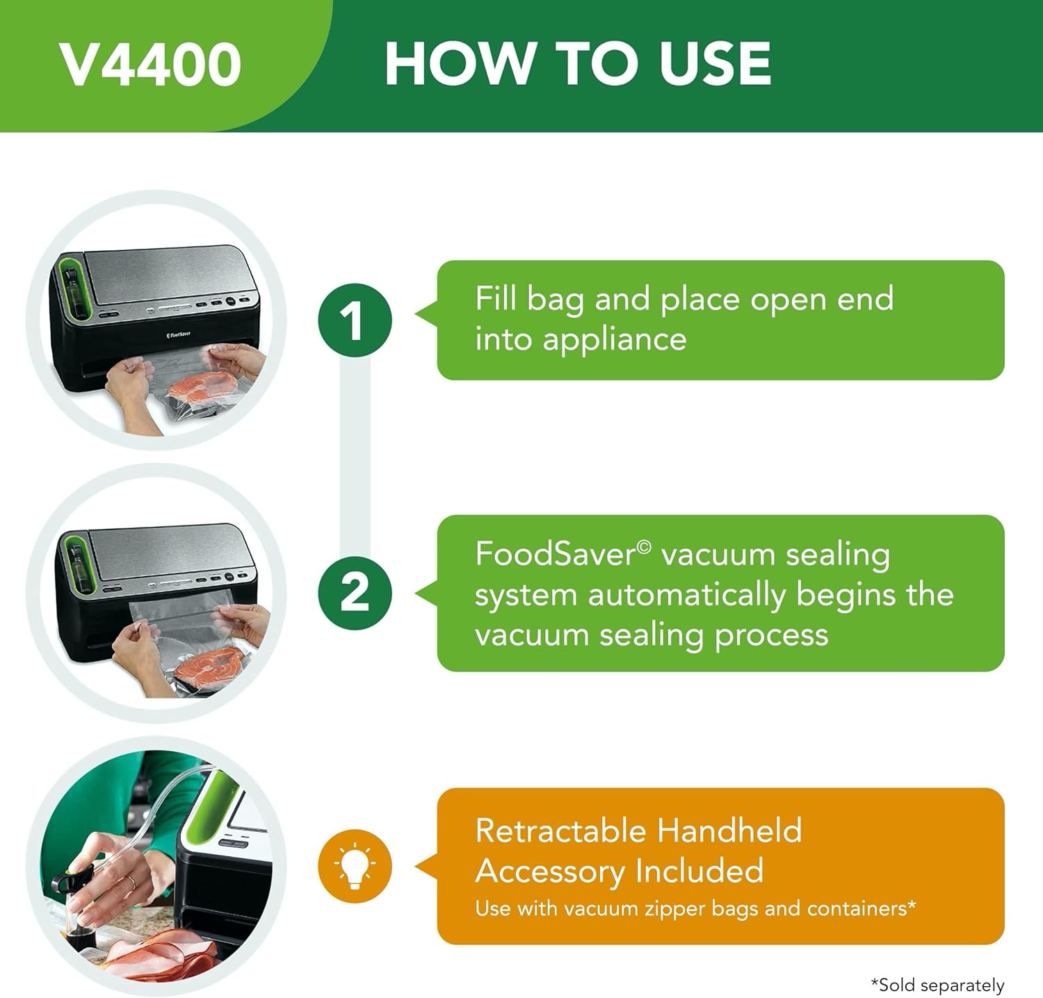 FoodSaver V4400 2-in-1 Vacuum Sealer Machine with Automatic Vacuum Sealer Bag Detection and Starter Kit6