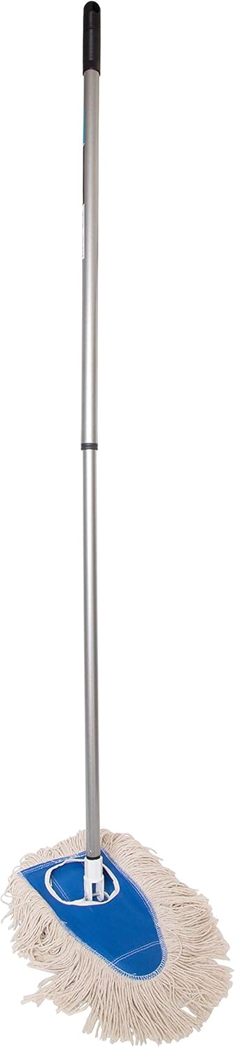 Fuller Brush Dry Mop - Washable Cotton Mop Head with Adjustable Handle - Removes Dust and Dirt from Surfaces and Hard to Reach Areas Doubles as Dusting Mitt Perfect for Home Use-