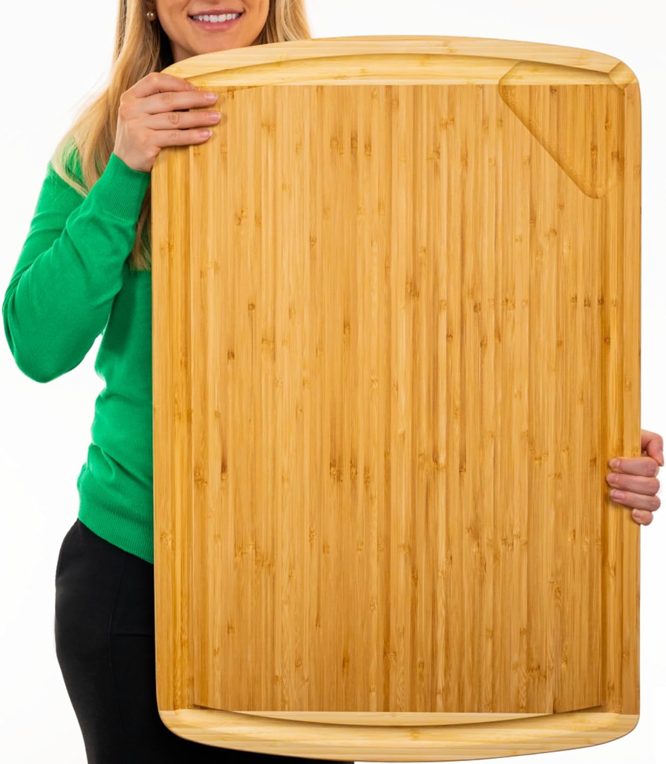 GREENER CHEF 30 Inch 3XL Extra Large Cutting Board with Lifetime Replacements - Oversized Bamboo Stove Top Cover Noodle Board - Wooden Meat Cutting Board - Turkey Carving Board - Charcuterie Board0-