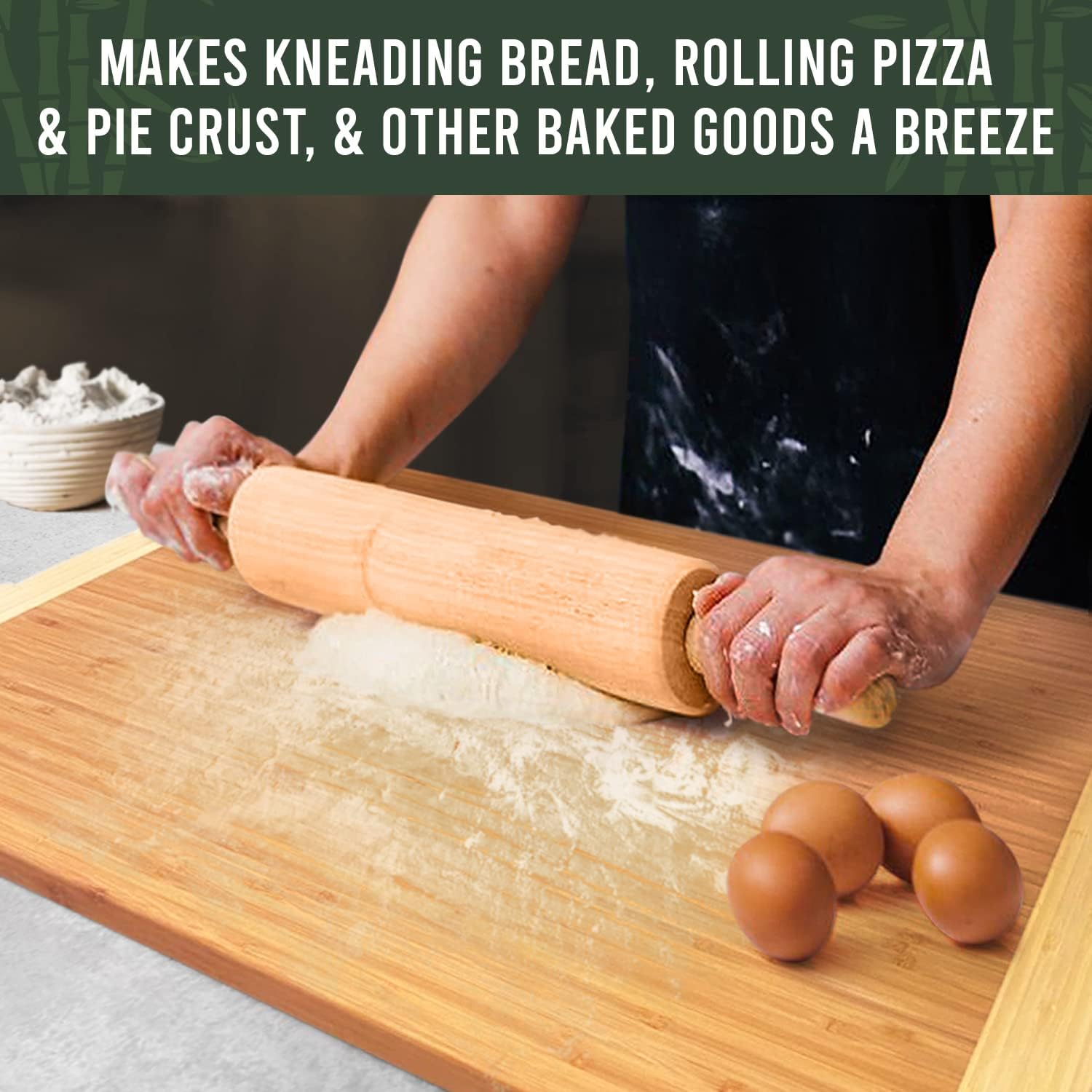 GREENER CHEF 30 Inch 3XL Extra Large Cutting Board with Lifetime Replacements - Oversized Bamboo Stove Top Cover Noodle Board - Wooden Meat Cutting Board - Turkey Carving Board - Charcuterie Board09