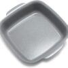 GreenPan Premiere Ovenware Healthy Ceramic Nonstick 8" Square Cake Baking Pan, Cast Aluminum Bakeware, Warp-Free, Oven and Broiler safe to 600F, Dishwasher Safe, PFAS-Free, Gray