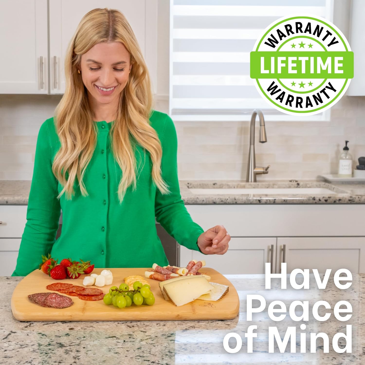 Greener Chef Safest No Glue Extra Large Bamboo Cutting Board 18 Inch – Lifetime Replacements, Family-Friendly Organic Wood Cutting Boards for Kitchen - Wood Cutting Board and Chopping Board8
