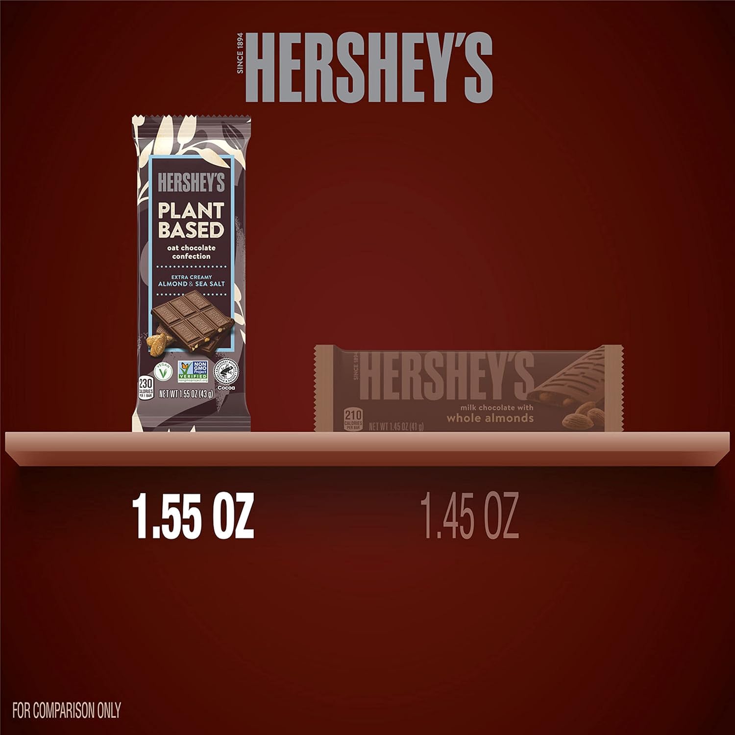 HERSHEY'S Plant Based Extra Creamy with Almond and Sea Salt Candy Bar, 1.55 oz0