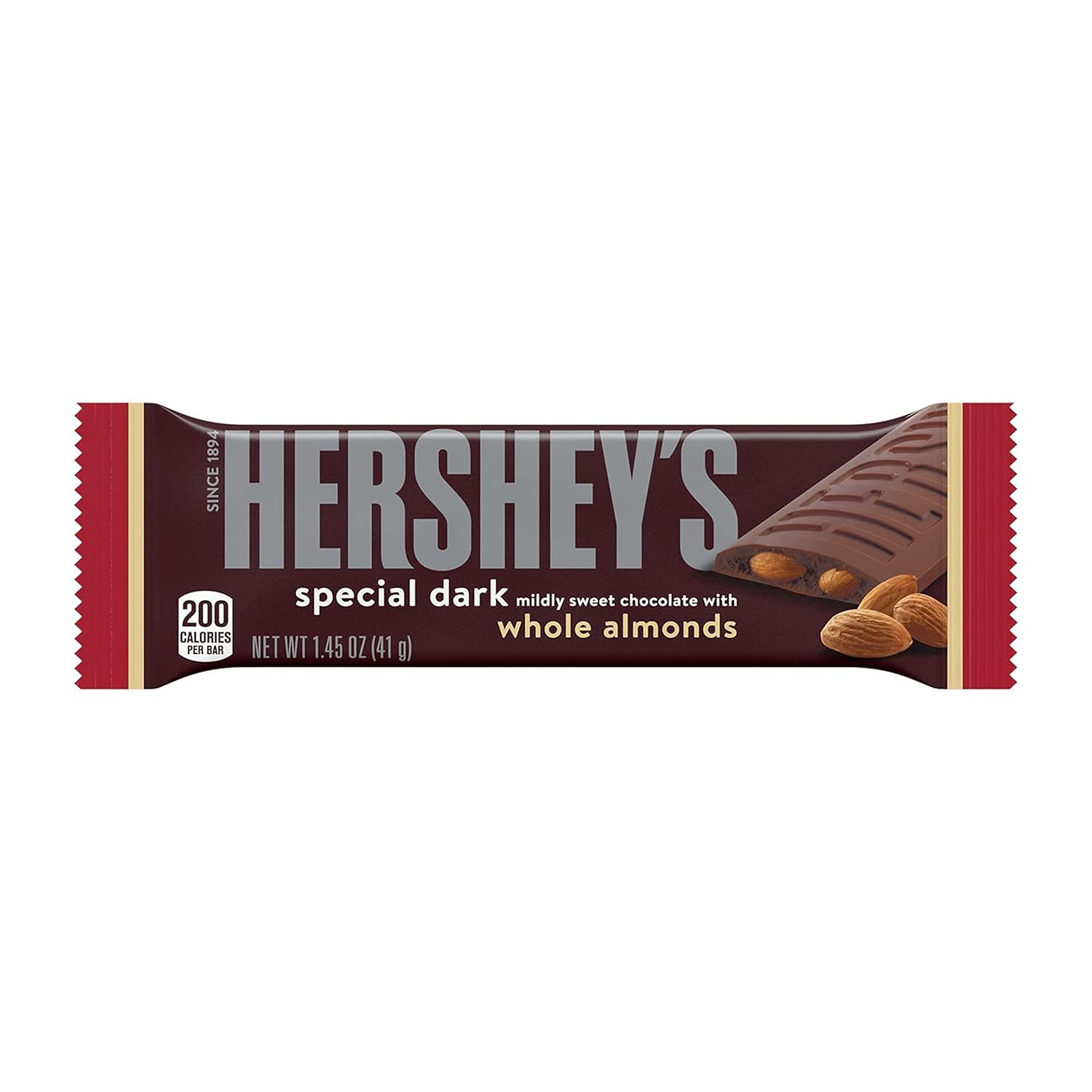 HERSHEY'S SPECIAL DARK Chocolate with Whole Almonds Candy Bars, 1.45 oz (24 Count)2