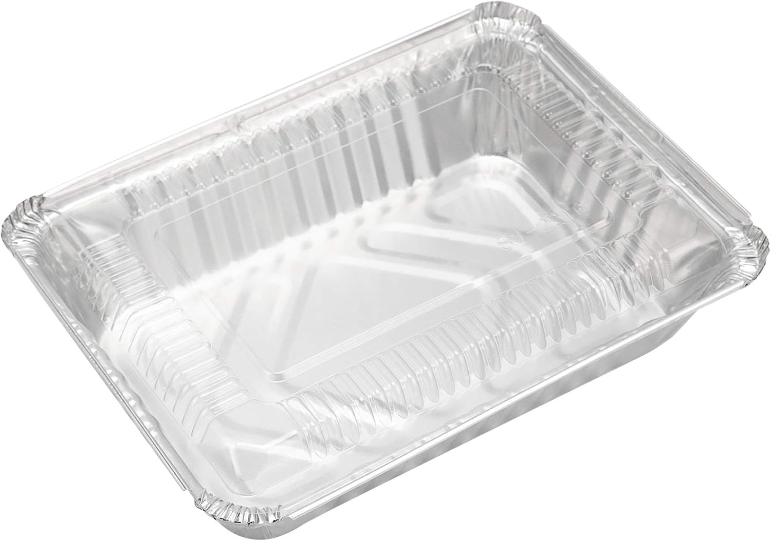 HOZEON 125 Pack 2.25lb 8.4 x 5.9 Inch Aluminum Foil Pans, Disposable Takeout Pans with Clear Lids, Disposable Aluminum Foil Trays for Cooking, Baking, Prepping Food, Takeout, Heating, Storing3