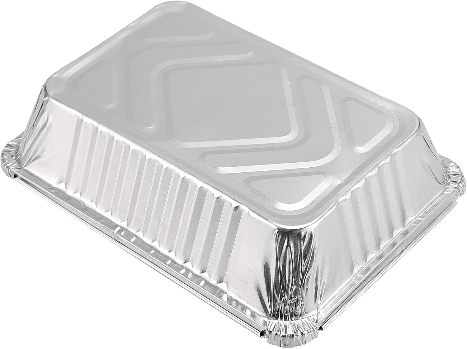 HOZEON 125 Pack 2.25lb 8.4 x 5.9 Inch Aluminum Foil Pans, Disposable Takeout Pans with Clear Lids, Disposable Aluminum Foil Trays for Cooking, Baking, Prepping Food, Takeout, Heating, Storing5