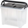 IRIS USA File Box File Organizer w/ Wing Lid for Letter/Legal File, Water Resistant Document Box, BPA-Free Plastic Storage Bin Organizer with Handles, Stackable, Nestable, Clear 18 Qt. 4Pack