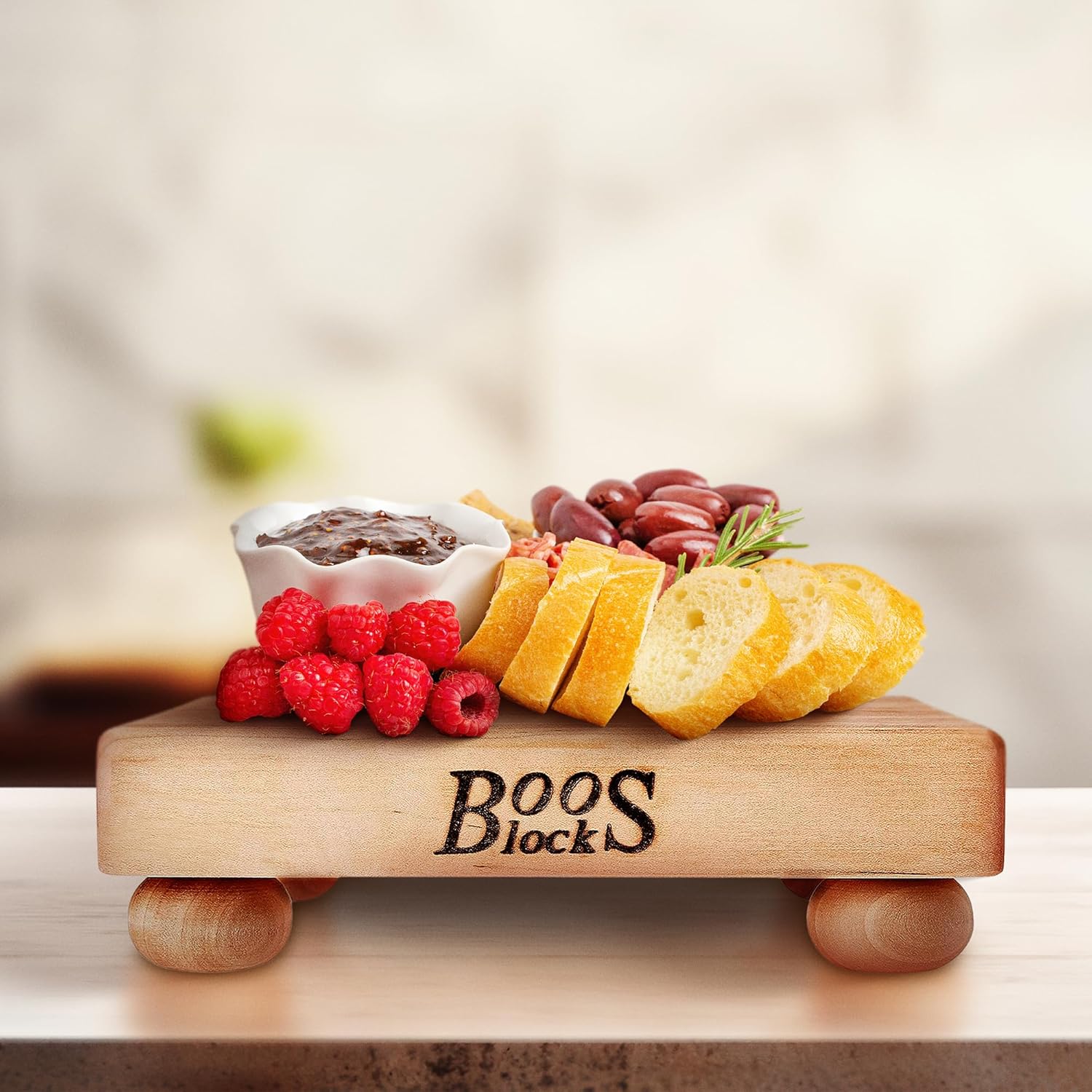 John Boos Boos Block B Series Square Wood Cutting Board with Feet, 1.5-Inch Thickness, 9 x 9 x 1 1 2, Maple8