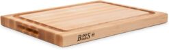 John Boos Boos Block CB Series Large Reversible Wood Cutting Board with Juice Groove, 1.5-Inch Thickness, 20" x 15" x 1 1/2", Maple