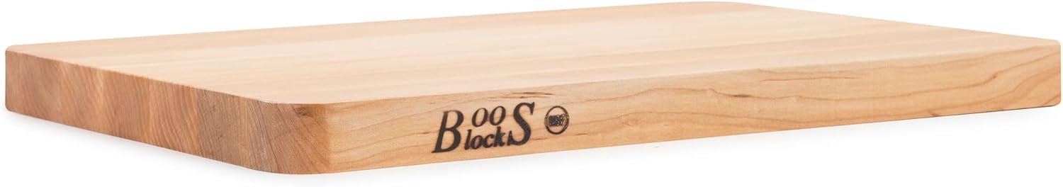 John Boos Boos Block Chop-N-Slice Series Reversible Wood Cutting Board with Eased Corners, 1.25-Inch Thickness, 18 x 12 x 1 1 4, Maple000