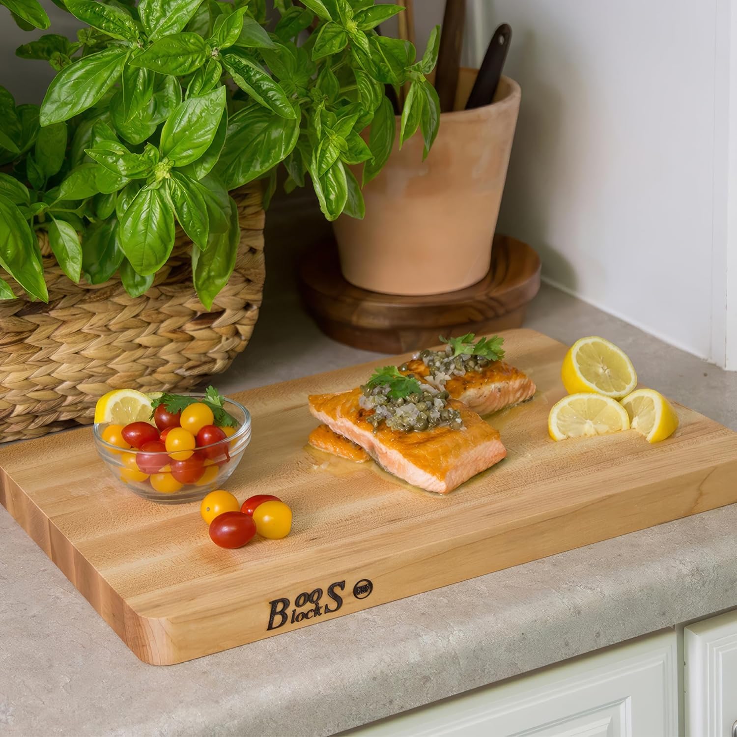 John Boos Boos Block Chop-N-Slice Series Reversible Wood Cutting Board with Eased Corners, 1.25-Inch Thickness, 18 x 12 x 1 1 4, Maple03