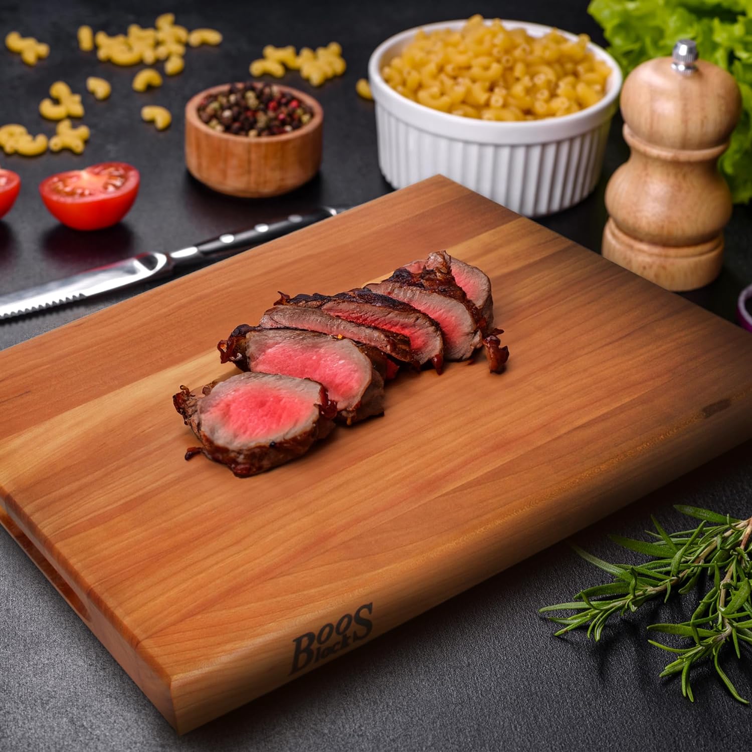 John Boos Boos Block R-Board Series Large Reversible Wood Cutting Board, 1.5-Inch Thickness, 18 x 12 x 1 1 2, Cherry0