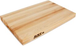 John Boos Boos Block R-Board Series Large Reversible Wood Cutting Board, 1.5-Inch Thickness, 18" x 12" x 1 1/2", Maple