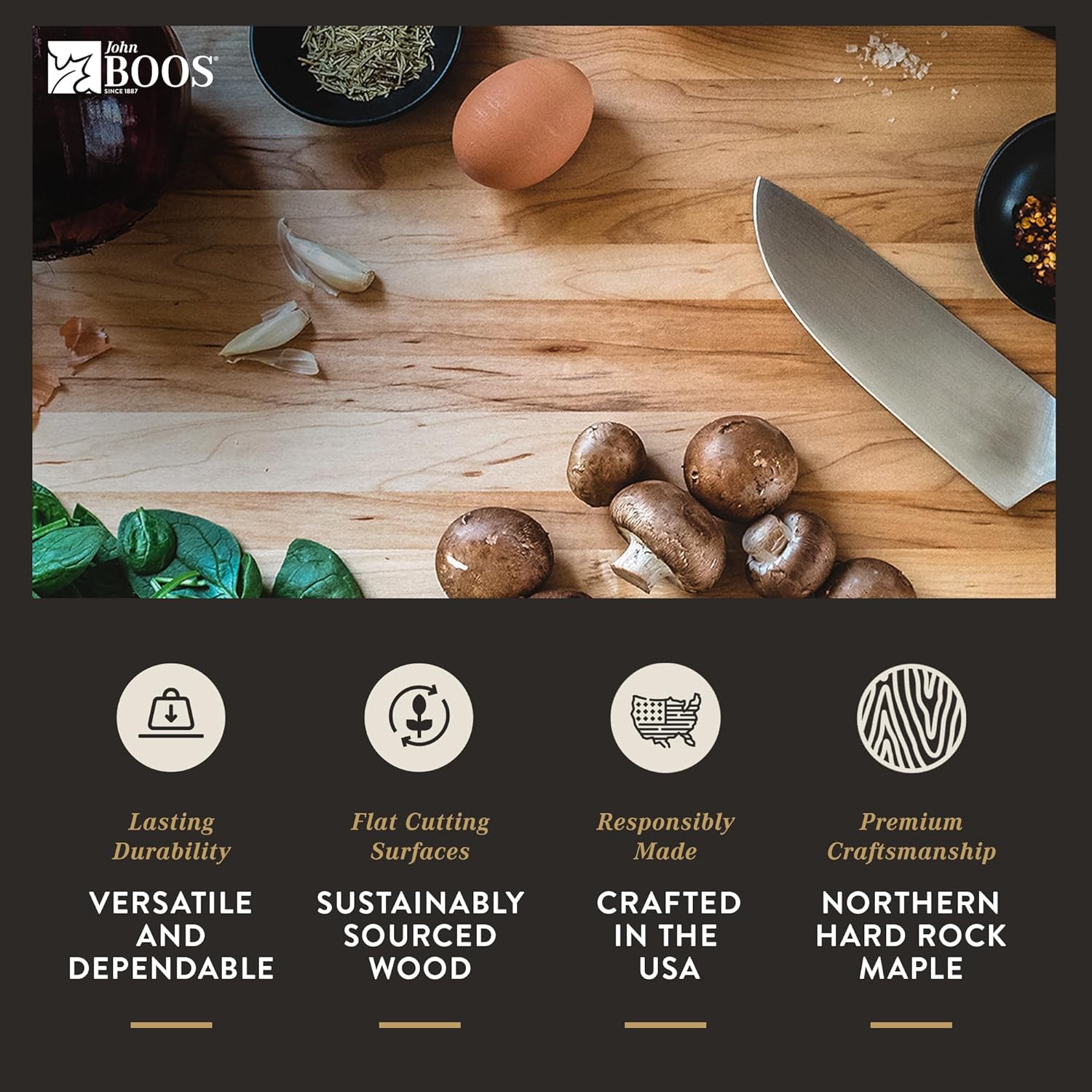 John Boos Boos Block R-Board Series Large Reversible Wood Cutting Board, 1.5-Inch Thickness, 18 x 12 x 1 1 2, Maple3