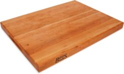 John Boos Boos Block R-Board Series Large Reversible Wood Cutting Board, 1.5-Inch Thickness, 20" x 15" x 1 1/2", Cherry