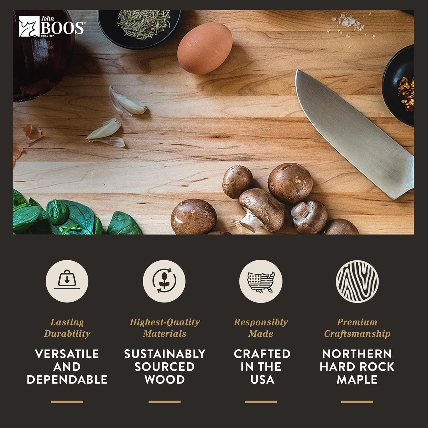 John Boos Boos Block R-Board Series Large Reversible Wood Cutting Board, 1.5-Inch Thickness, 24 x 18 x 1 1 2, Maple2