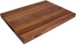 John Boos Walnut Wood 20 Inch x 15 Inch x 1.5 Inch Large Edge Grain Rectangular Reversible Charcuterie Cutting Board