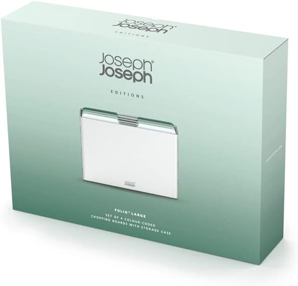 Joseph Joseph Folio Editions 4 piece Color Coded Cutting Board Set, Slimline Case for Organized Storage, Large - Sage Green7