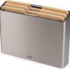 Joseph Joseph Folio Premium 3-Piece Cutting Board Set, Slimline Case for Organized Kitchen Storage, Large, Stainless Steel and Bamboo
