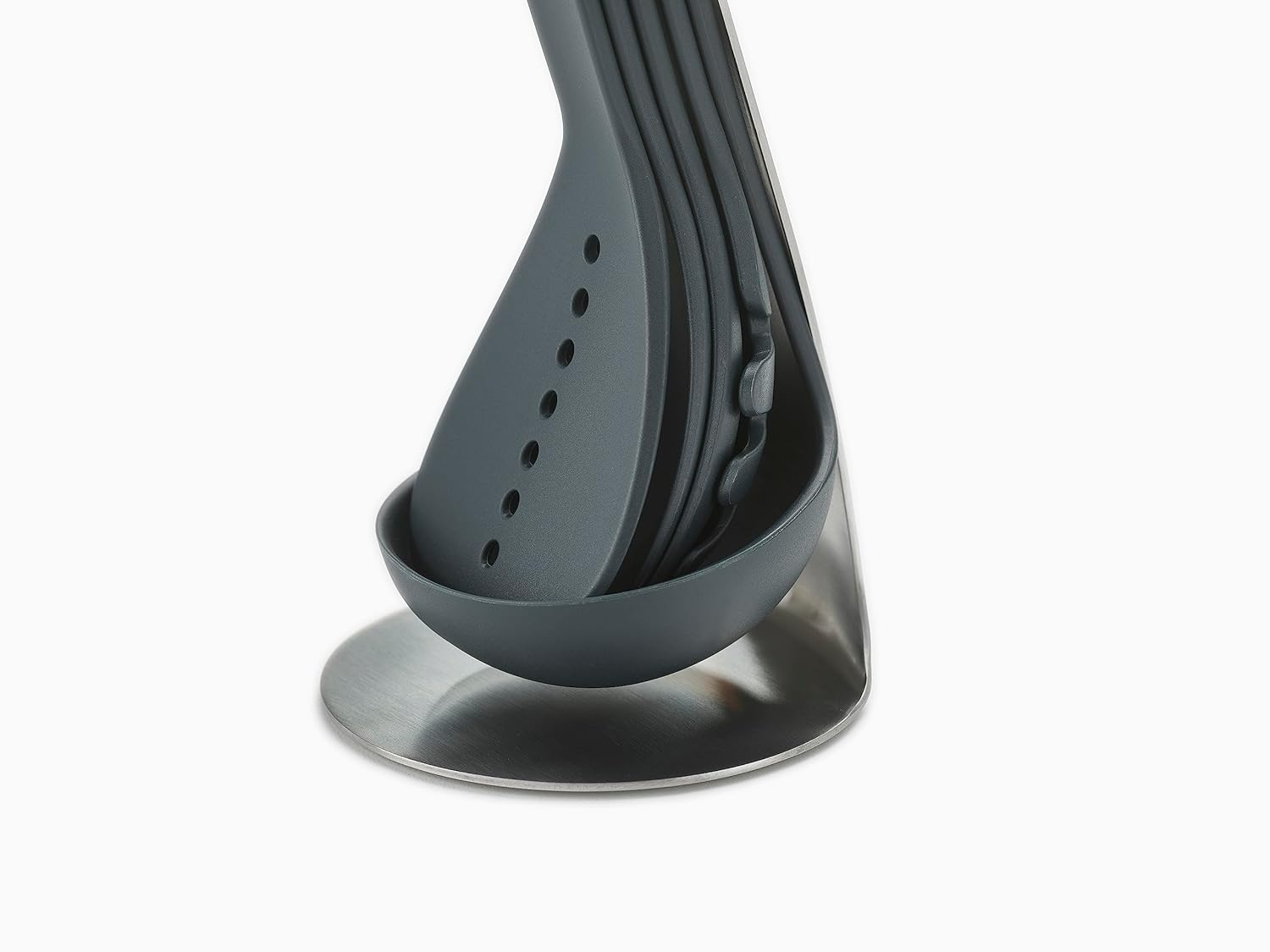 Joseph Joseph Nest 5 Compact Stacking Utensils kitchen tool set with magnetic storage stand, organization, dishwasher safe - Black Stainless Steel2