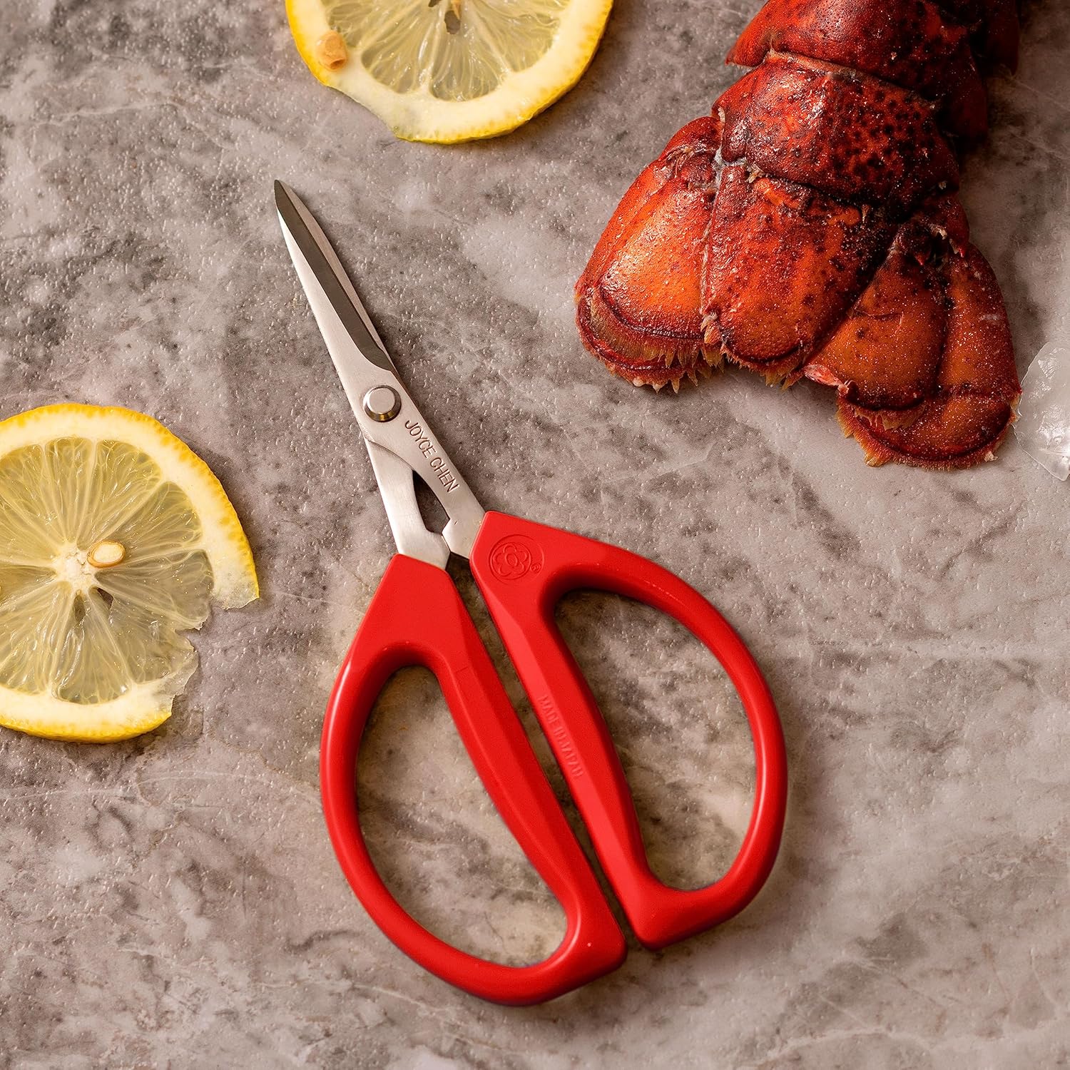 Joyce Chen Original Unlimited Kitchen Scissors All Purpose Kitchen Shears With Comfortable Handles, Red, 2 Pack3