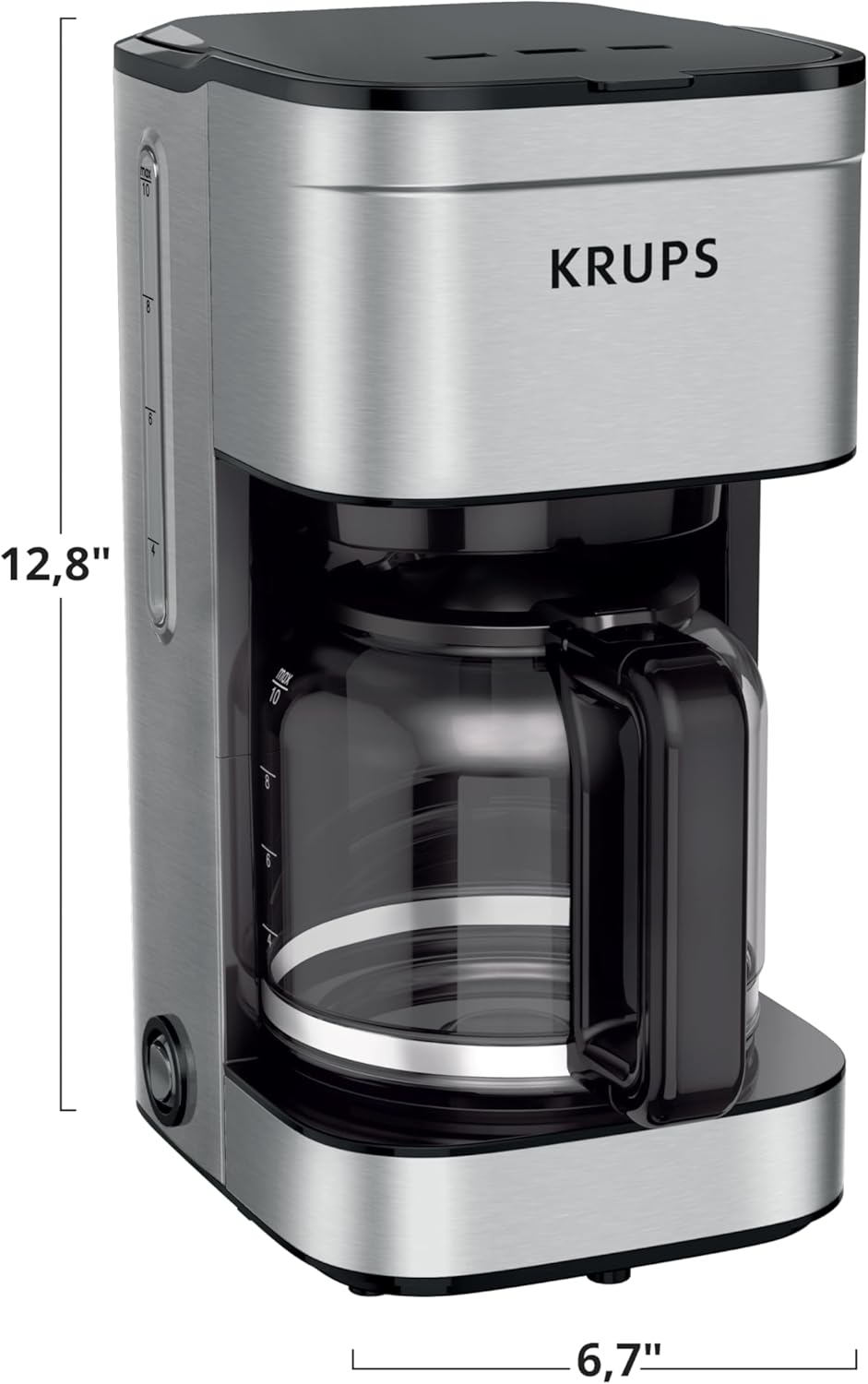 KRUPS Newer Model Drip Coffee Maker, Glass, Silver0