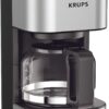 KRUPS Simply Brew 5 Cup Coffee Maker, Cold Brew, Drip Free & Keep Warm Functions, Stainless Steel Coffee Maker Silver and Black