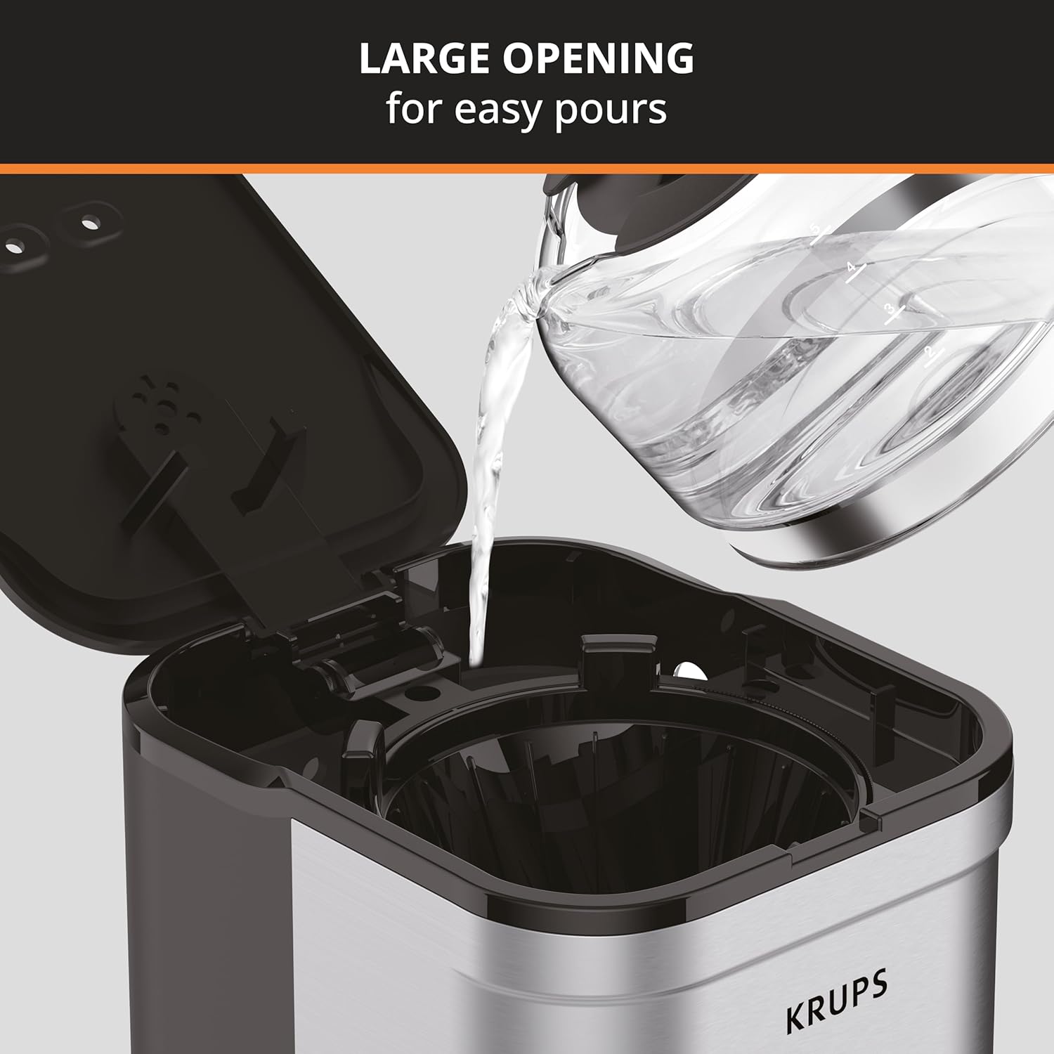 KRUPS Simply Brew 5 Cup Coffee Maker, Cold Brew, Drip Free & Keep Warm Functions, Stainless Steel Coffee Maker Silver and Black4