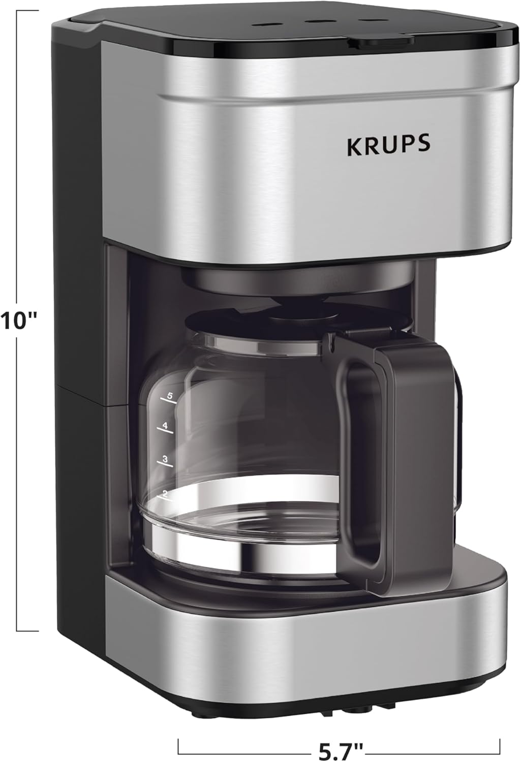 KRUPS Simply Brew 5 Cup Coffee Maker, Cold Brew, Drip Free & Keep Warm Functions, Stainless Steel Coffee Maker Silver and Black9